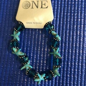 BlueRica Turquoise Star Fish Stretch Bracelet